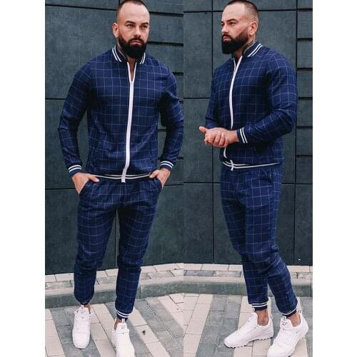 2021 New Mens Autumn Gentlemen Tracksuit Set Jackets Sets Tracksuit Men Sportswear Male Suit Pullover Two Piece Set Casual Sets