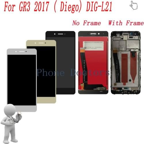5.0 inch Full LCD DIsplay+Touch Screen Digitizer Assembly + Frame Cover For Huawei GR3 2017 ( Diego) DIG-L21