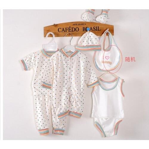 Casual Little Baby Set 0-3M 8Pcs Newborn Infant Kids Baby Boy Girl T-shirt Tops+Pants Outfits Clothes Set