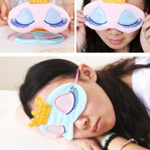 Lady BlindfoldCrown Blindfold Cute Princess Long Eyelashes Sleeping Beauty Cotton Shading Blindfolds Breathable Help Sleep Tool