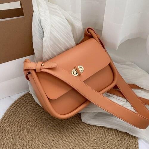 Simple Small PU Leather Crossbody Bags 2021 Fashion Summer Luxury Brand Travel Solid Color Shoulder Handbags and Purses