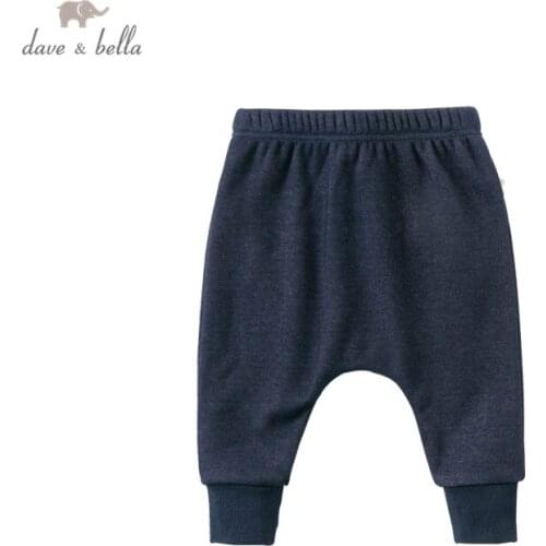 DB15567 dave bella winter baby boys fashion love pants children full length kids pants infant toddler trousers