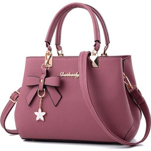 Valenkuci Luxury Handbag Women Bags Plum Bow Sweet Messenger Crossbody Bag High Quality New Elegant Shoulder Bag Women Designer