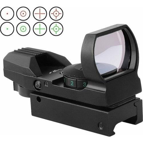 20mm Rail Red Green Dot Scope Riflescope Optics Tactical Red Green 4 Reticle Dot Reflex Optics Sight Scope for Hunting