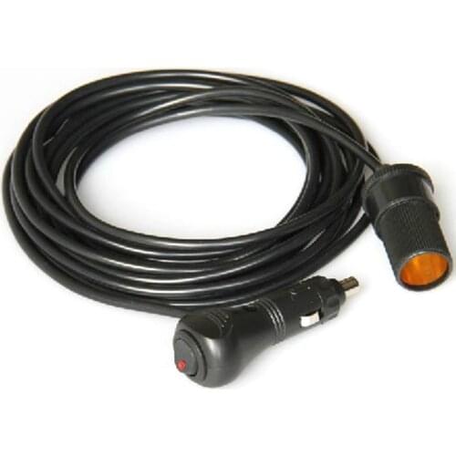 12V Connector Car Lighter Wire Plug Extension Cable Black Lead Socket Accessory Adapter Car Lighter Extension Cord