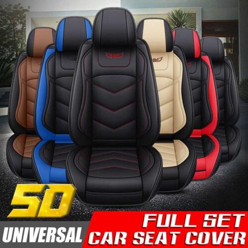 Universal Luxury PU Leather Front Car Seat Cover 5D Cushion Protector Non-Slip Mat Waterproof for Lada for Ford for BMW
