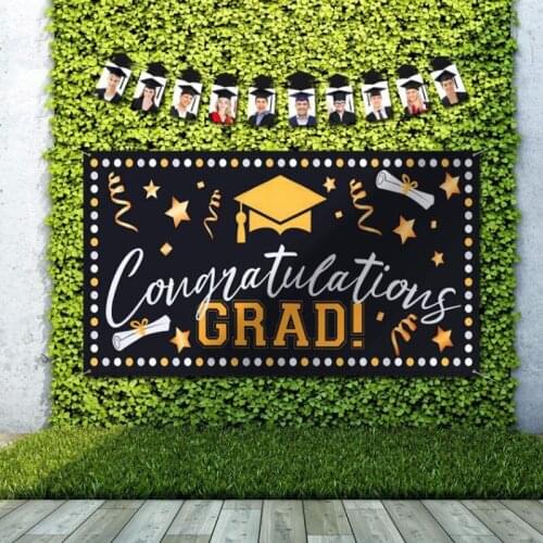 Party Photo Booth Props Congrats Grad Sign Banner Creative Graduation Party Wall Banner Photo Booth Accessories