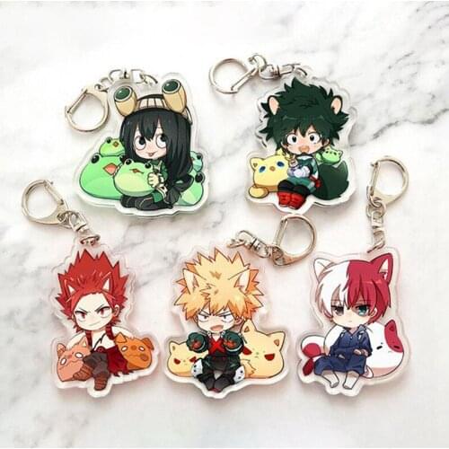 Cute Funny Jewelry Fans Double Sided Transparent Acrylic Key Chain Gift Anime My Hero Academia Keychain Todoroki Shouto Cosplay