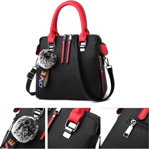 New Fashion Litchi Pattern Women Handbag Leather Messenger Bags Shoulder Bag Fall Winter Ladies Crossbody Package Hot Sale