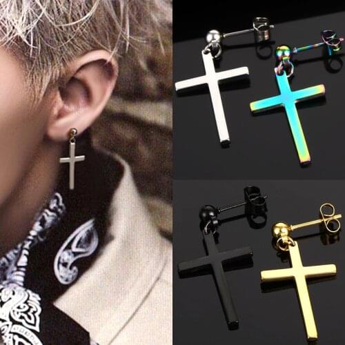 Hip Hop Jewlery Earrings Crosses Beads Network Earrings Pressure Pressure Stud Earrings Womens Stainless Steel Earrings 2021