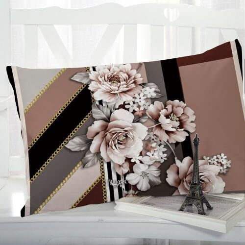 1pc Pillow cover Pillow case Luxury Bedding Pillowcase Pillowcovers decorative 50x70 Customizable size 3D Print Flowers grey