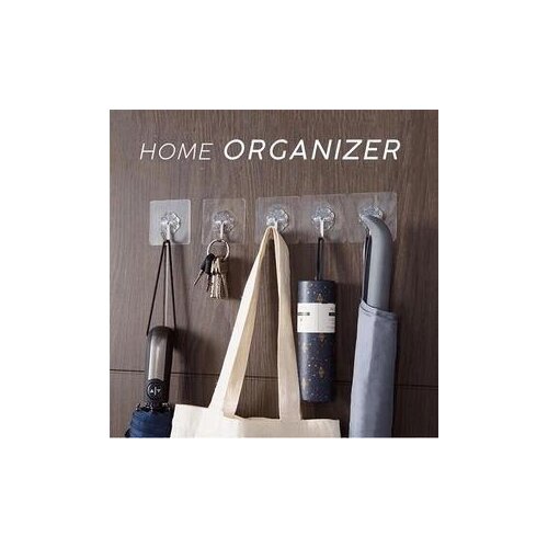 10Pcs Transparent Wall Hooks Waterproof Oilproof Self Seamless Adhesive Reusable Seamless Hanging For Kitchen Bathroom Hooks