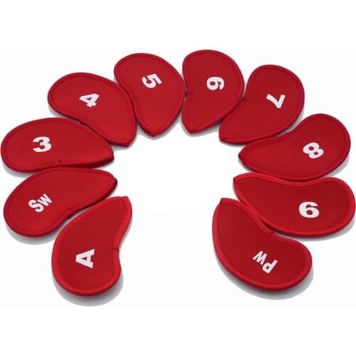 10Pcs Golf Club Head Covers Iron Golf Putter Protective Head Cover Golf Putter Headcover Set Outdoor Sports Golf Accessories