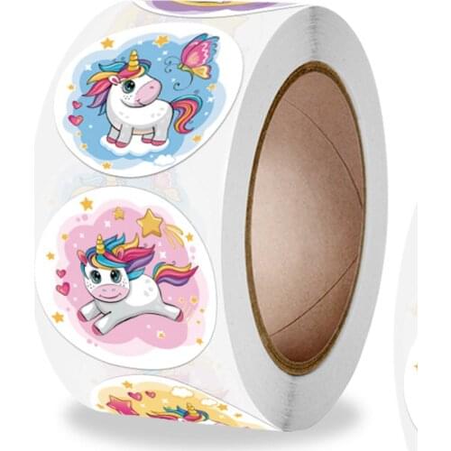 100-500pcs Reward Sticker for Kids Unicorn Animal Cute Pattern Animals cartoon Stickers School Teacher Supplies Child Sticker