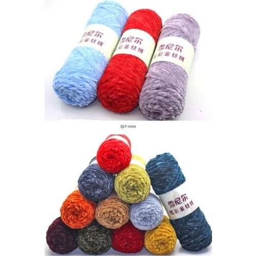 100g Chenille Velvet Knitted Chunky Warm Yarn Supersoft Wholesale Knitting Sweater Wool Thread Colour Crochet Hand Crochet