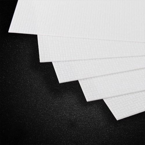 ABS51 4pcs ABS Styrene Plasticard Wall Floor Brick Sheet 215mm x 300mm White Architectual
