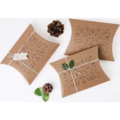 6pcs/lot Packing box Pillow shape Paperboard Wedding Party Favor Party Supplies Chocolate cookies candy gift boxes