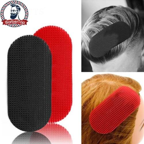 BarberTop Retro Gradient Engraving Oil Head Sticker, Makeup Broken Hair Finishing Bangs Sticker, Velcro Shape Sticker