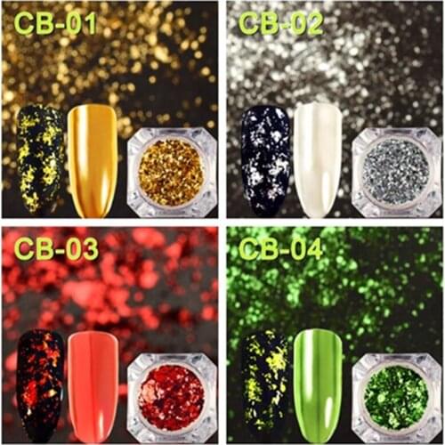 Nail SequinsIrregular Aluminum Nail Glitter Flakes SequinsPowder Magic Mirror Paillette Gold Foil Manicure Nail PowderDecoration