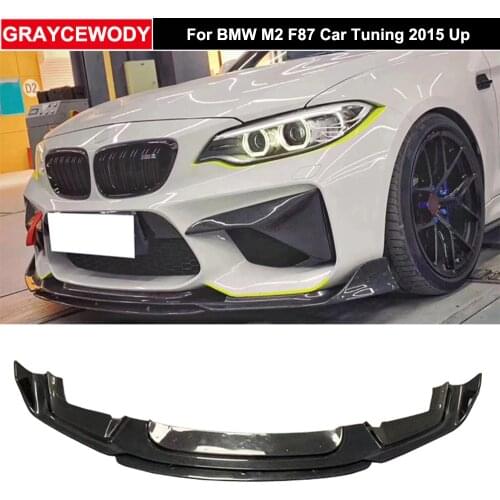 BP Style Real Carbon Fiber Material Front Bumper Chin Lip Protector For BMW M2 F87 2015 Up Car Tuning Modification Part