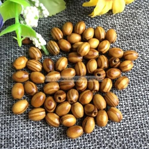 1000pcs/pack 8*6mm brown faux olive wood beads, pinewood rosary bead, wooden accessory