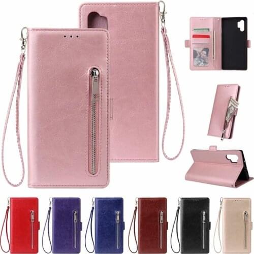 Case For Samsung Galaxy S8 S9 Plus S10 Plus s10e lite Note 10 Plus 5G Cover funda Flip PU leather stand ziper wallet Pouch case