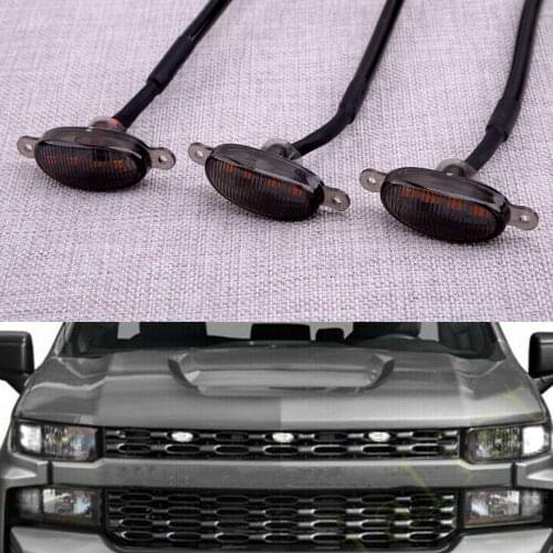 CITALL Front Grille LED Light Raptor Style Grill Trim Smoked Lens Fit For Chevrolet Silverado 1500 2016 2017 2018 2019 2020 2021