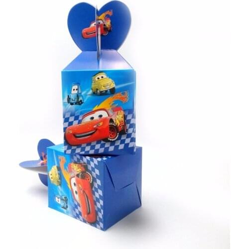 Disney Lightning McQueen Cars Theme Candy Box Kids Birthday Party Decoration Baby Shower Cupcake Boxes Gift Box Supplies 6pcs