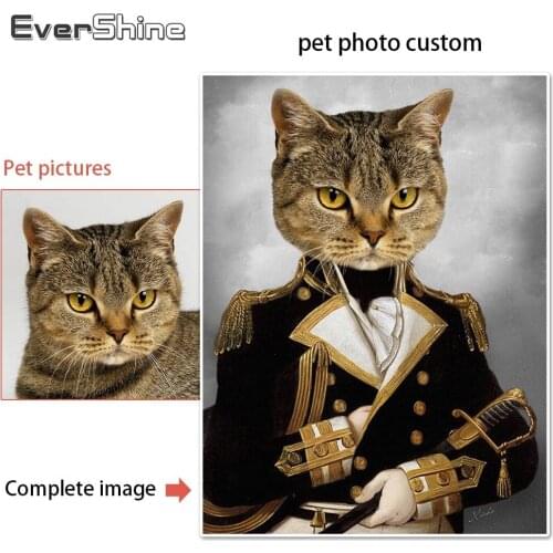 EverShine DIY Diamond Painting Pet Photo Custom 5D Diamond Mosaic Animals Handmade Art Mosaic Embroidery Sale Home Decor