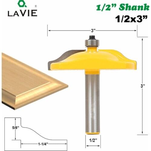 LAVIE 1pc 12MM 1/2" Shank Large Carbide Raised Panel Router Bit with Ogee Wood Door Router CNC Milling Tool Woodworking MC03148