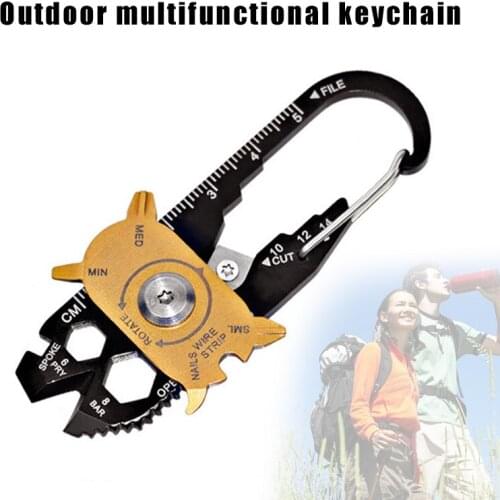 Pocket Multi Tool Gadget 20 in 1 Portable Mini Keychain Key Ring for Outdoor Camping YS-BUY