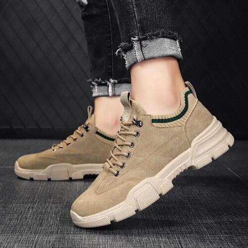 Leather Tooling Boots Trend Casual Martin Boots Low-top Men Boots Outdoor Boots Comfortable Socks Boots Increase Platform Boots