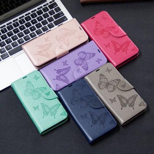 Butterfly Leather Case For Xiaomi Redmi Note 10 9 8 7 Pro Max 10s 9s 8T 8A 9A 7A 6A 9C 10T Lite K20 POCO X3 M3 Flip Wallet Cover