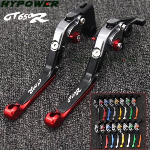 Laser Logo(GT650R ) CNC Adjustable Folding Motorcycle Brake Clutch Levers For HYOSUNG GT650R GT 650R 2006 2007 2008 2009