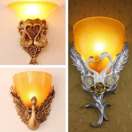 Swans Wall Lights Sconce Creative Luxury European LED Lighting Fixtures for Living Room Decoration Bedroom Hotel Wall Bird Lamp