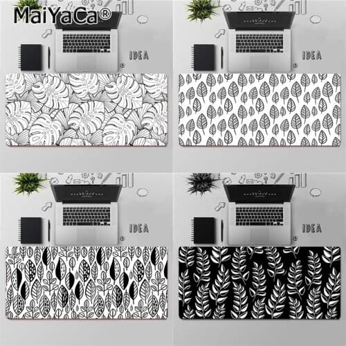 Maiyaca artistic black white leaves Keyboards Mat Rubber Gaming mousepad Desk Mat Free Shipping Large Mouse Pad Keyboards Mat