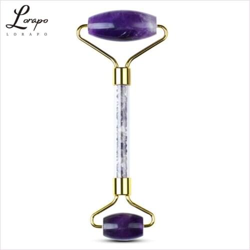 Natural Jade Amethyst Face-lifting Massage Tool Facial Massager Amethyst Roller Natural Jade Quartz Scraper Massager Skin Care