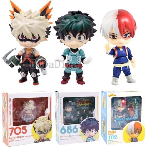 My Hero Academia Bakugo Katsuki 705 Midoriya Lzuku 686 Todoroki Shoto 1112 Q Version PVC Action Figure 10cm