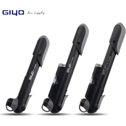 GIYO AV/FV Valve Bike Pump Adaptors MTB Road Bicycle Pump With Gauge Mini Cycling Pump Presta Schrader Tire Bicycle Air Inflator