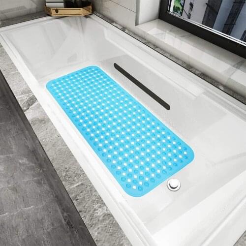 Non-Slip PVC Bath Mat Pad With Suction Cup 40*88cm Modern Bathroom Silicone Rug Carpet Mildew Resistant Kids Bath Shower Mat