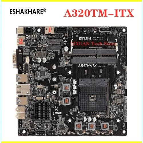 New AM4 MINI-ITX ITX HTPC A320 motherboard for ASRock A320TM-ITX desktop board USB3.1 M.2 DDR4 HIME 100% tested fully work