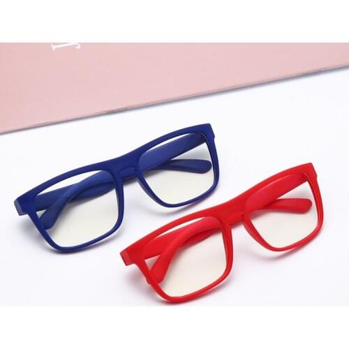 2021 NEW Fashion Boy Girl Anti Blue Light Rubber Glasses Square Kids Anti-Blue Light Goggles Children Colorful Spectacles TR90