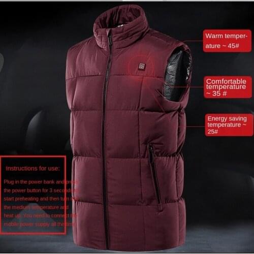 Women Outdoor New Carbon Fiber Thermal Warm Jacket USB Temperaturing Electric Heating Vest Men Winter Smart Heated Cotton Vest