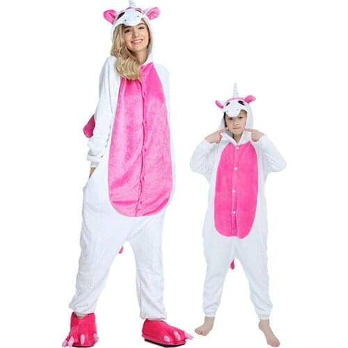 New Flannel Animal Children Pajamas Sets 2020 Kids Winter Hooded Animal Unicorn Cartoon Pajamas Boys Girls Sleepwear Onesies