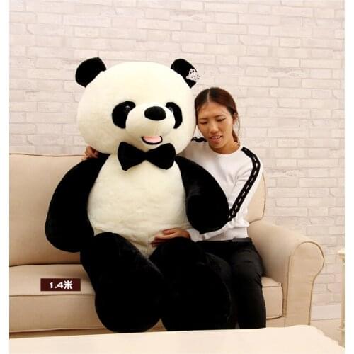 Huge 140cm smile gaint panda plush toy soft doll hugging pillow birthday gift h2389