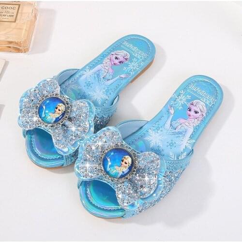 Original Frozen Princess Aisha Slippers Cute Small Baby Girl Indoor and Outdoor Non-Slip Soft Bottom Slipper