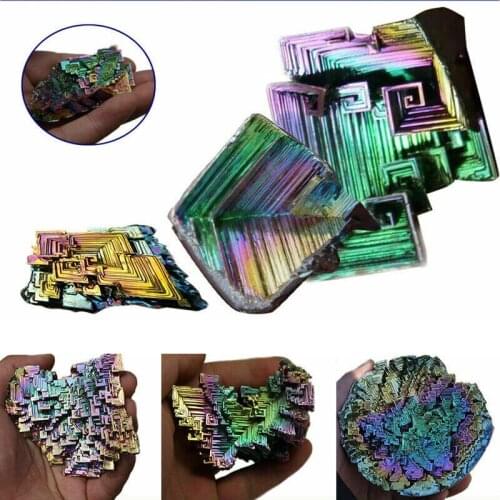 Natural Gorgeous Color Titanium Bismuth Rare Rainbow Metal Crystal Mineral Gemstone Decor