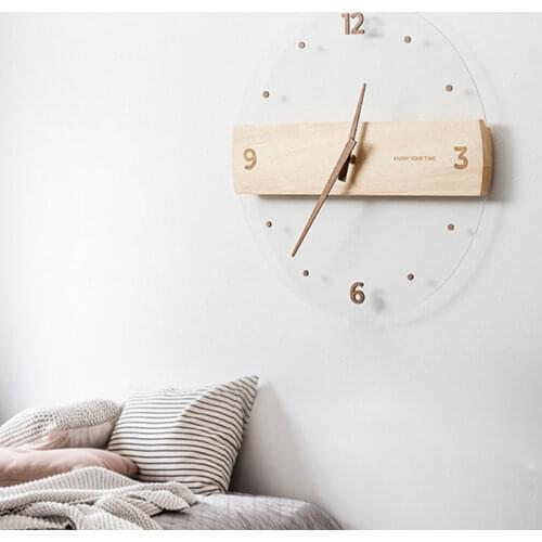 Transparent Round Acrylic Wall Clocks Silence Nordic Creativity Wall Clocks Modern Simple Horloge Murale Home Decor EK50bgz