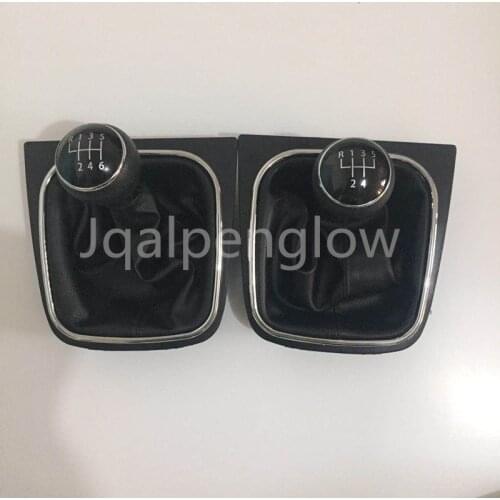 Car Manual 5 /6 Speed Gear Shift Knob With Black Boot Cover Gaitor Collar For VW Jetta 5 6 GOLF 6 VI MK5 MK6 2004-2013