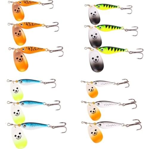 8cm 8.5cm 9cm 11g 15g 20g Rotating Metal Spinner Fishing Lure Artificial Bait 24BD